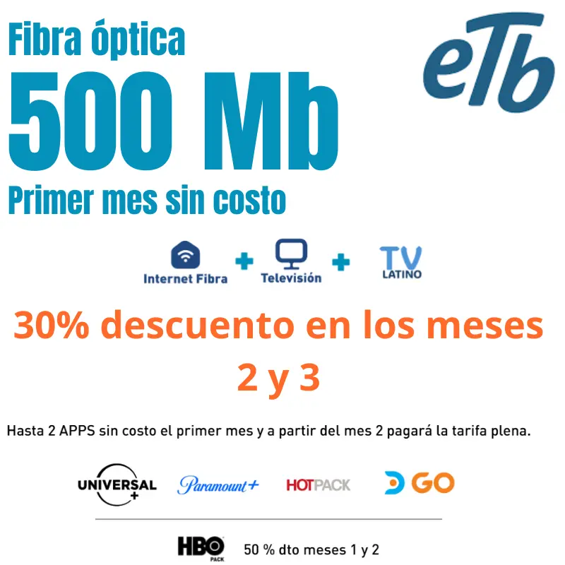 🚀Internet 500MB + Televisión Basica + TV Latino🚀